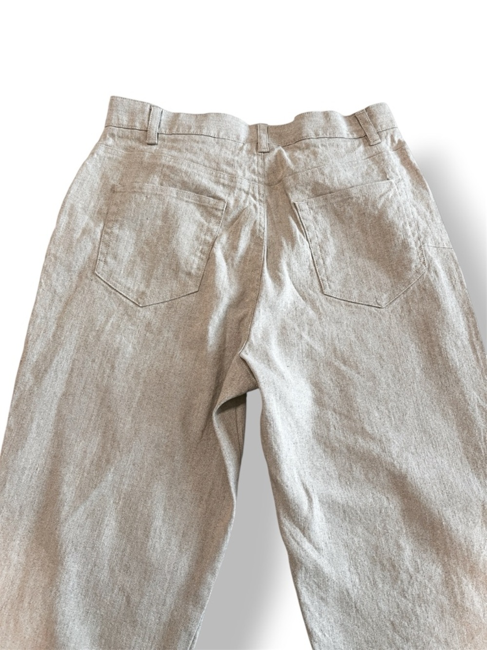 Liz Claiborne Women's Wide-Leg Linen/Cotton Blend Pants in Light Beige Size 14. - Picture 4 of 7